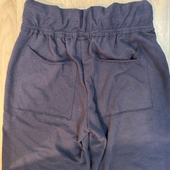Free People FP Beach wide leg cropped pants navy blue sweats size small - Picture 6 of 13